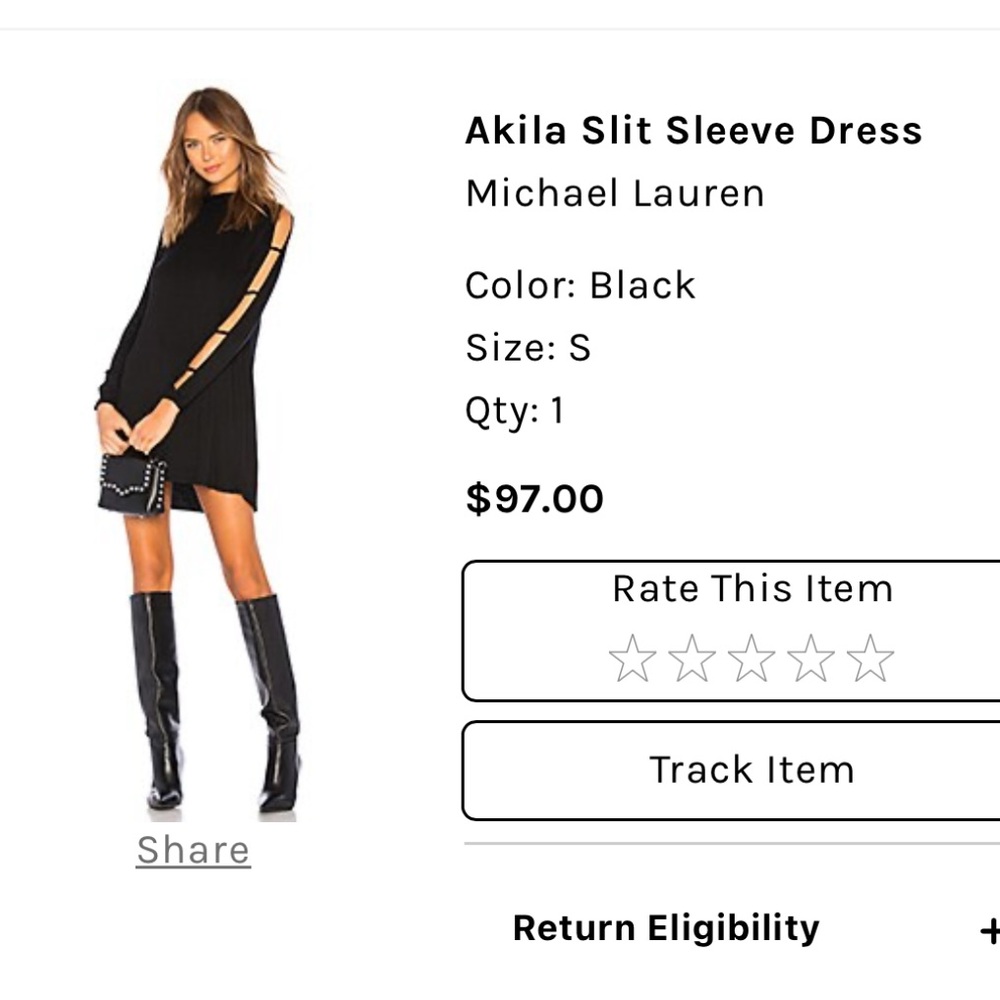 Michael Lauren black slit dress